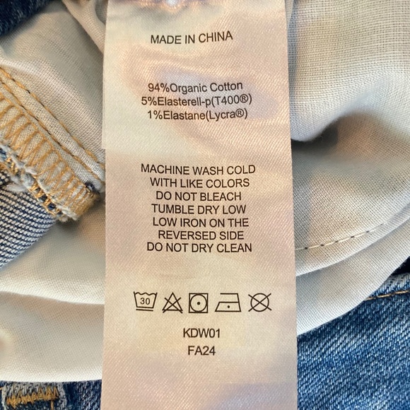 QUINCE High Rise Kick Flare Stretch Jean Blue Size 29 NWT Organic Cotton - Picture 9 of 12